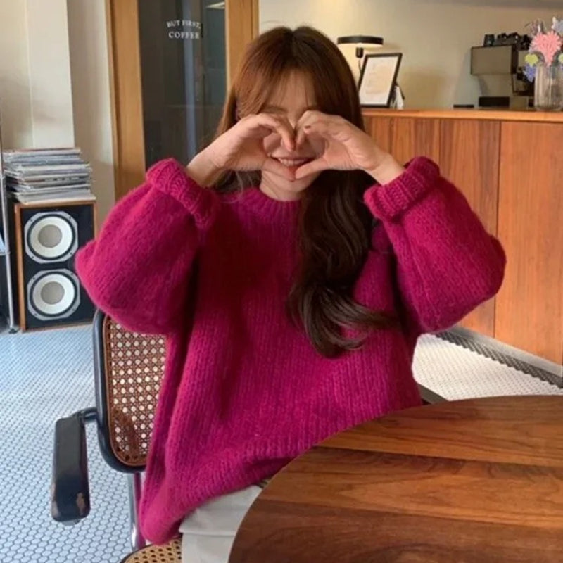 Oversized Long Sleeve Knitted Pullover Sweaters 8