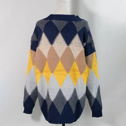 Oversized Plaid Pattern Cardigan Sweater 4