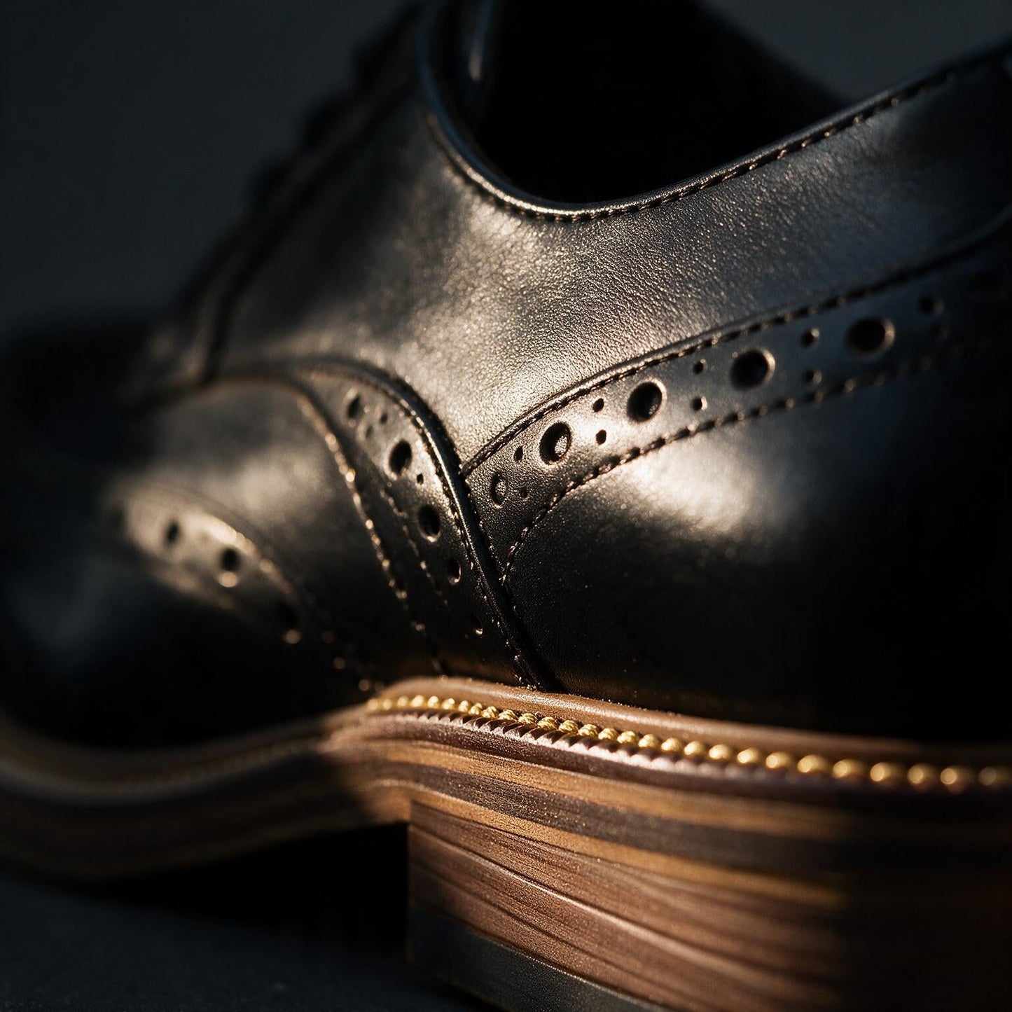Men's Two-Tone Brogue Derby Lace-Up Shoes in Black, Brown, Brown Navy, Burgundy Navy - additional view 8 | Hensley London