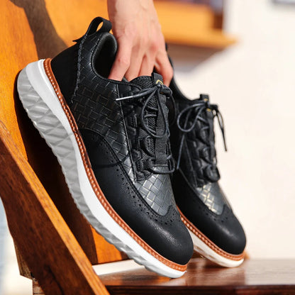 Men's Leather Low-Top Sneakers – Oxford Style