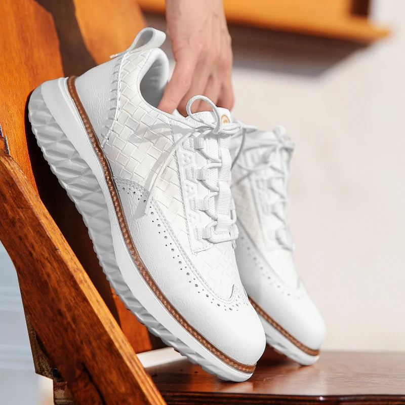 Men's Leather Low-Top Sneakers – Oxford Style