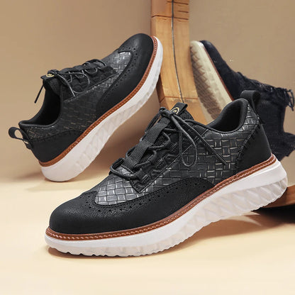 Men's Leather Low-Top Sneakers – Oxford Style