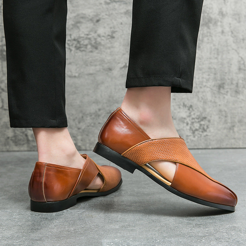 Men's Genuine Leather Penny Loafers – sole view | Hensley London