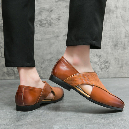 Men's Genuine Leather Penny Loafers – sole view | Hensley London