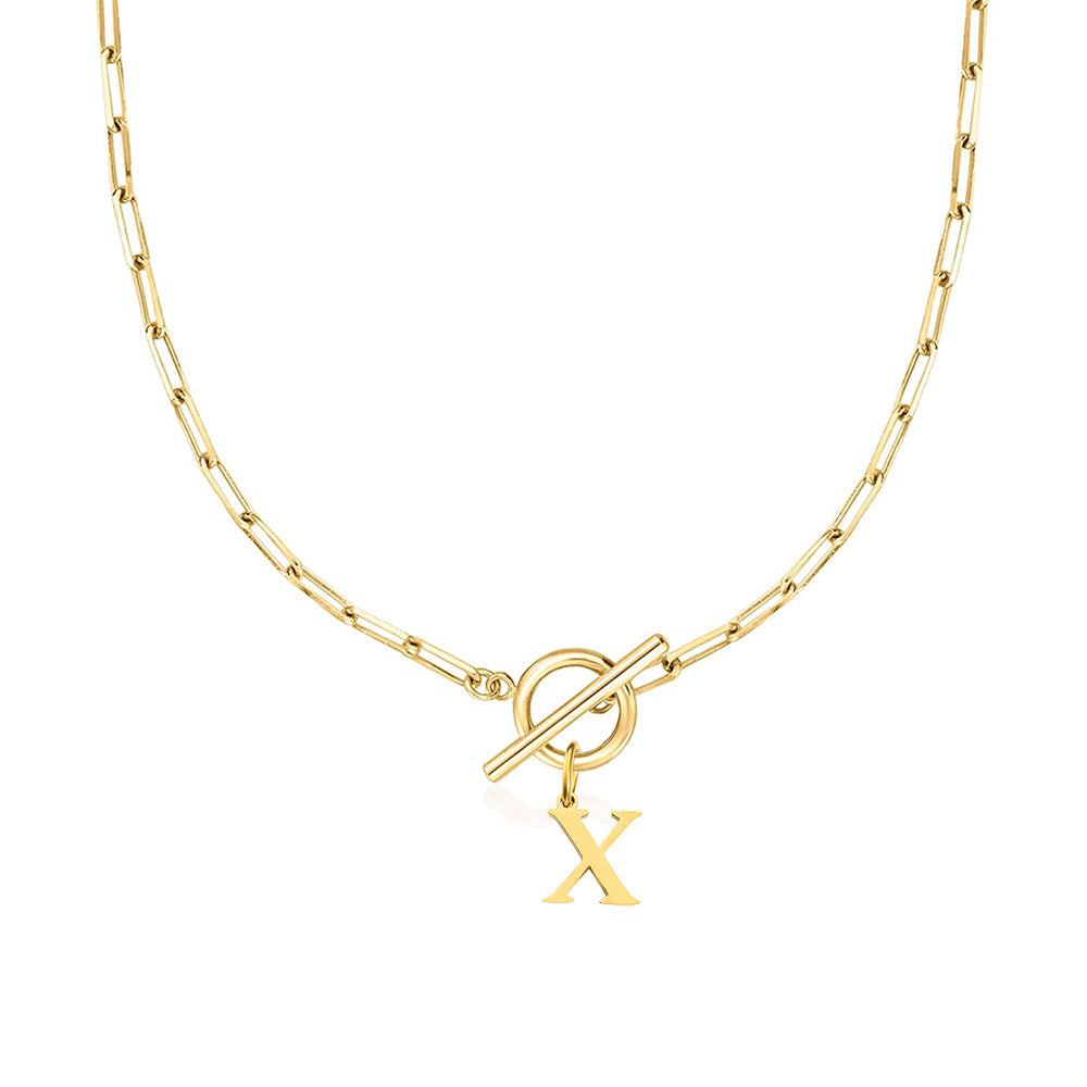 Paperclip Chain Initial Necklace with Circle Lock Clasp – Personalized Jewelry for Women, 45cm 41