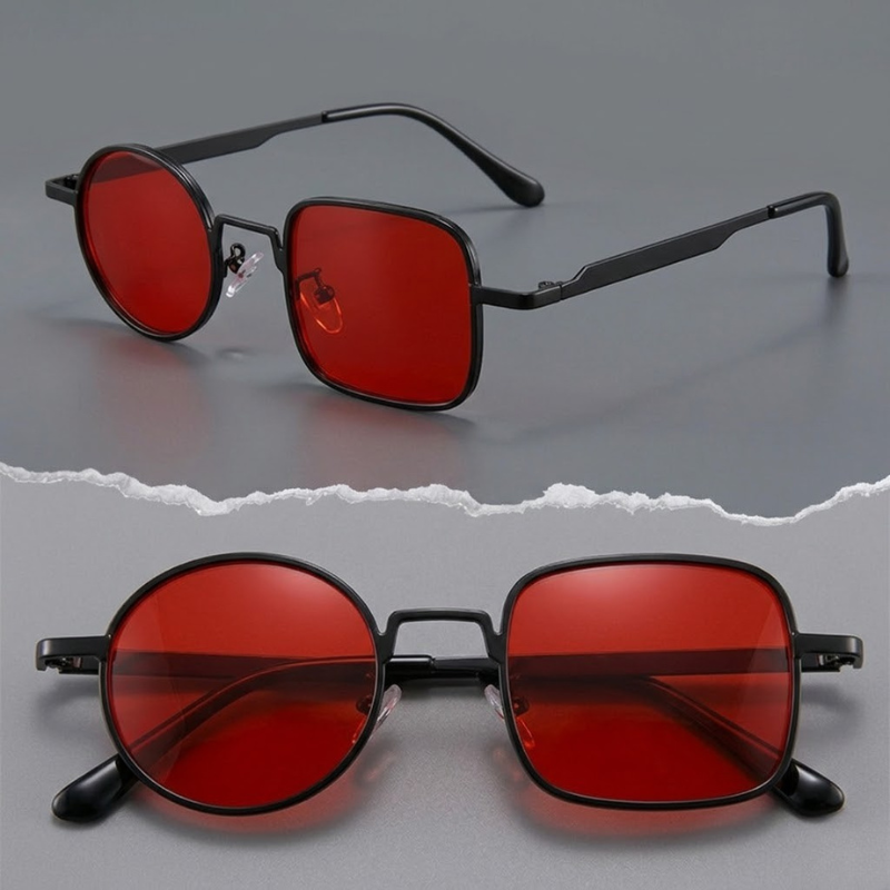 Women's Paradox Polarized Sunglasses in Red Black – front view | Hensley London