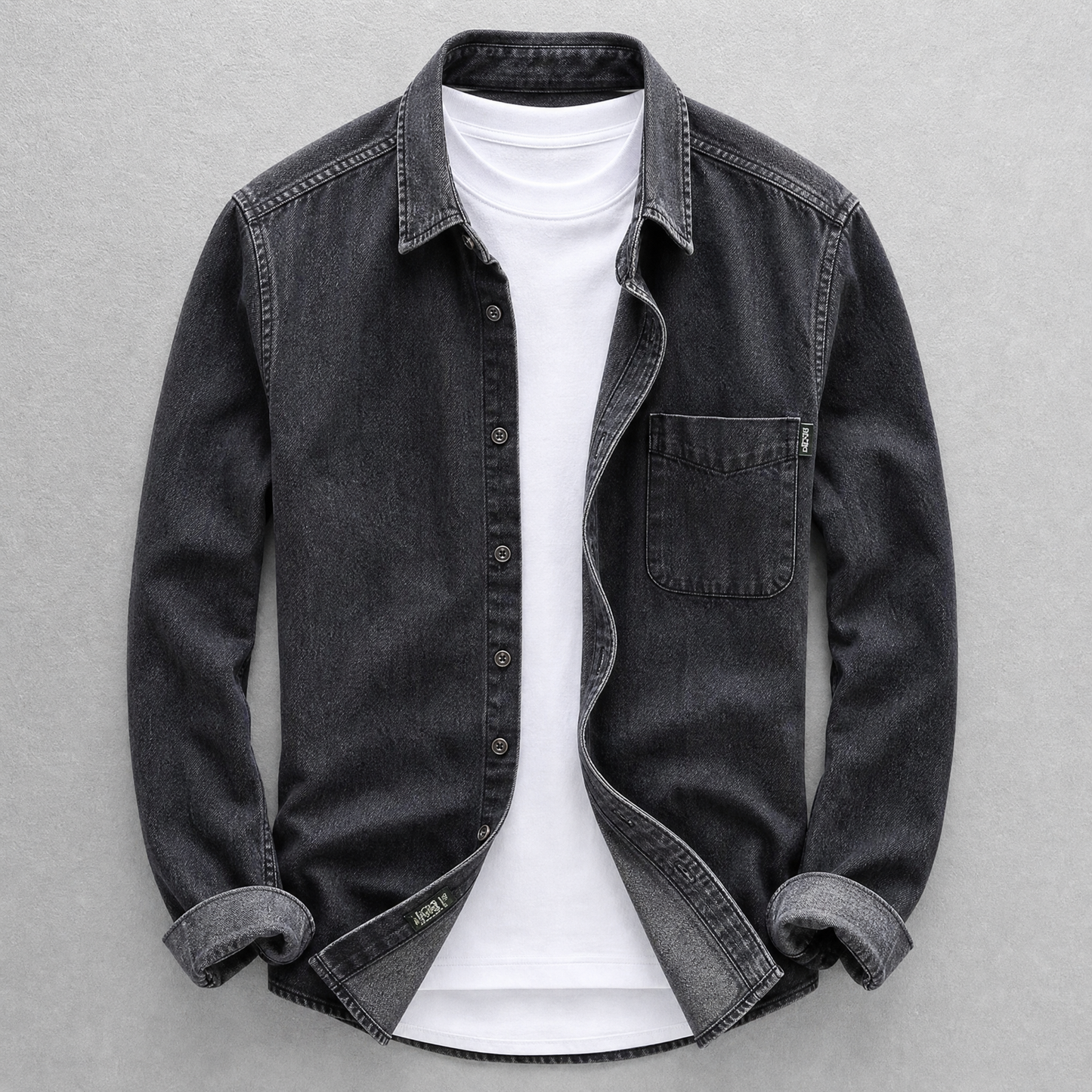 Men's Cotton Denim Shirt – product view | Hensley London