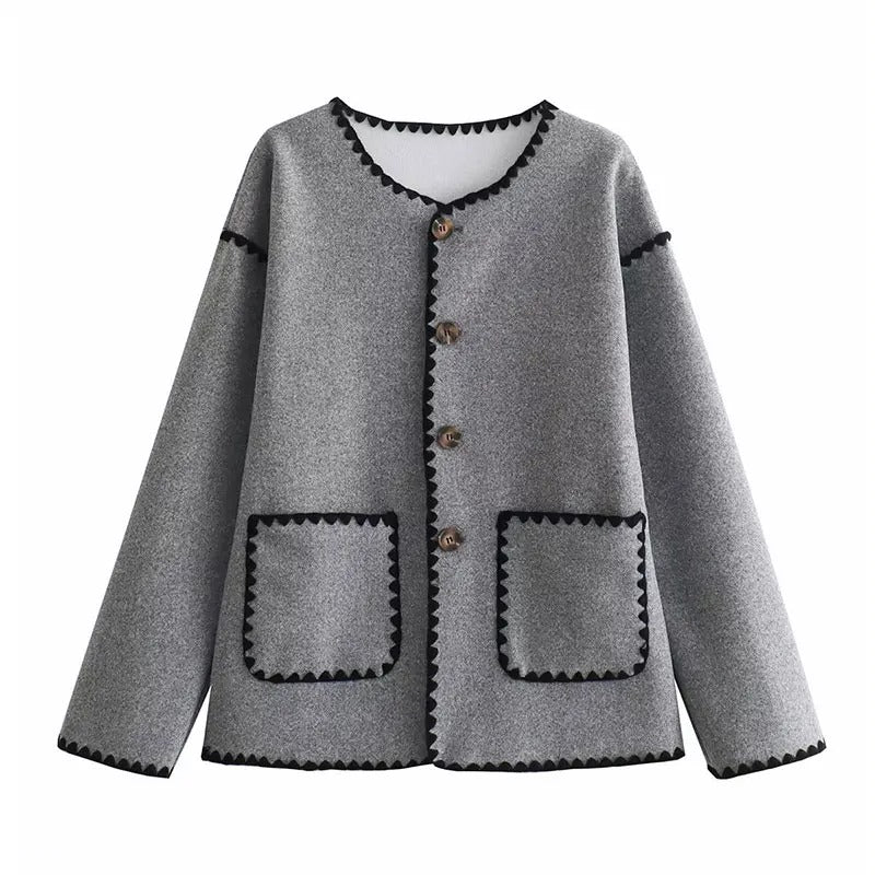 Patchwork Style Long Sleeve Winter Sweater Jackets 3