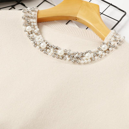 Patty - Elegant Pearl Beaded Loose Winter Sweater 6