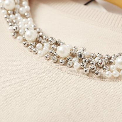 Patty - Elegant Pearl Beaded Loose Winter Sweater 7