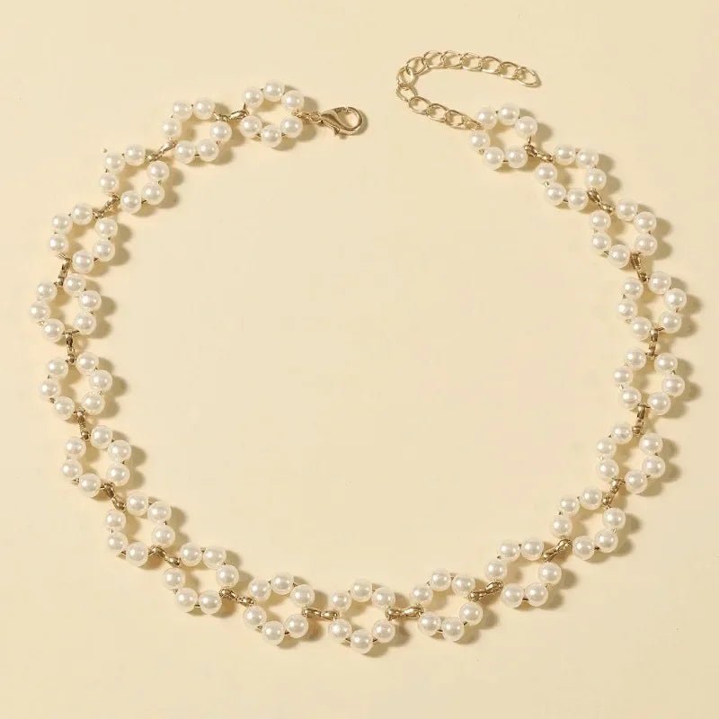 Pearl Floral Daisy Choker Necklace for Women with Golden Accents – Adjustable 36+5cm Elegant Jewelry 3