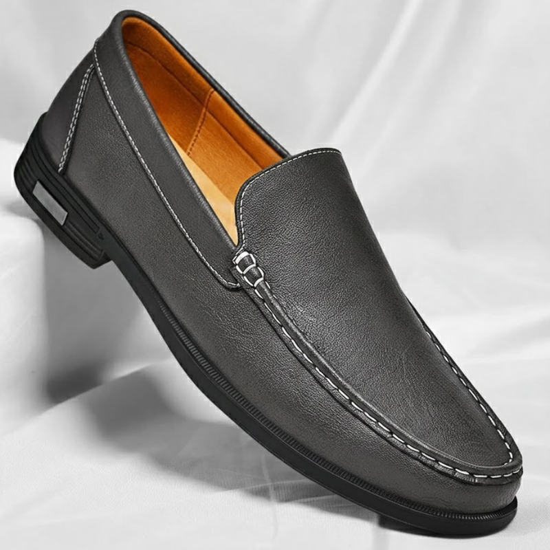 Men's Genuine Leather Loafers – rubber outsole detail | Hensley London