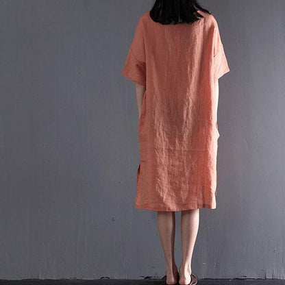 Pinky Sundress | Plus Size Summer Maxi Dress, Soft Linen Fabric - Image 4