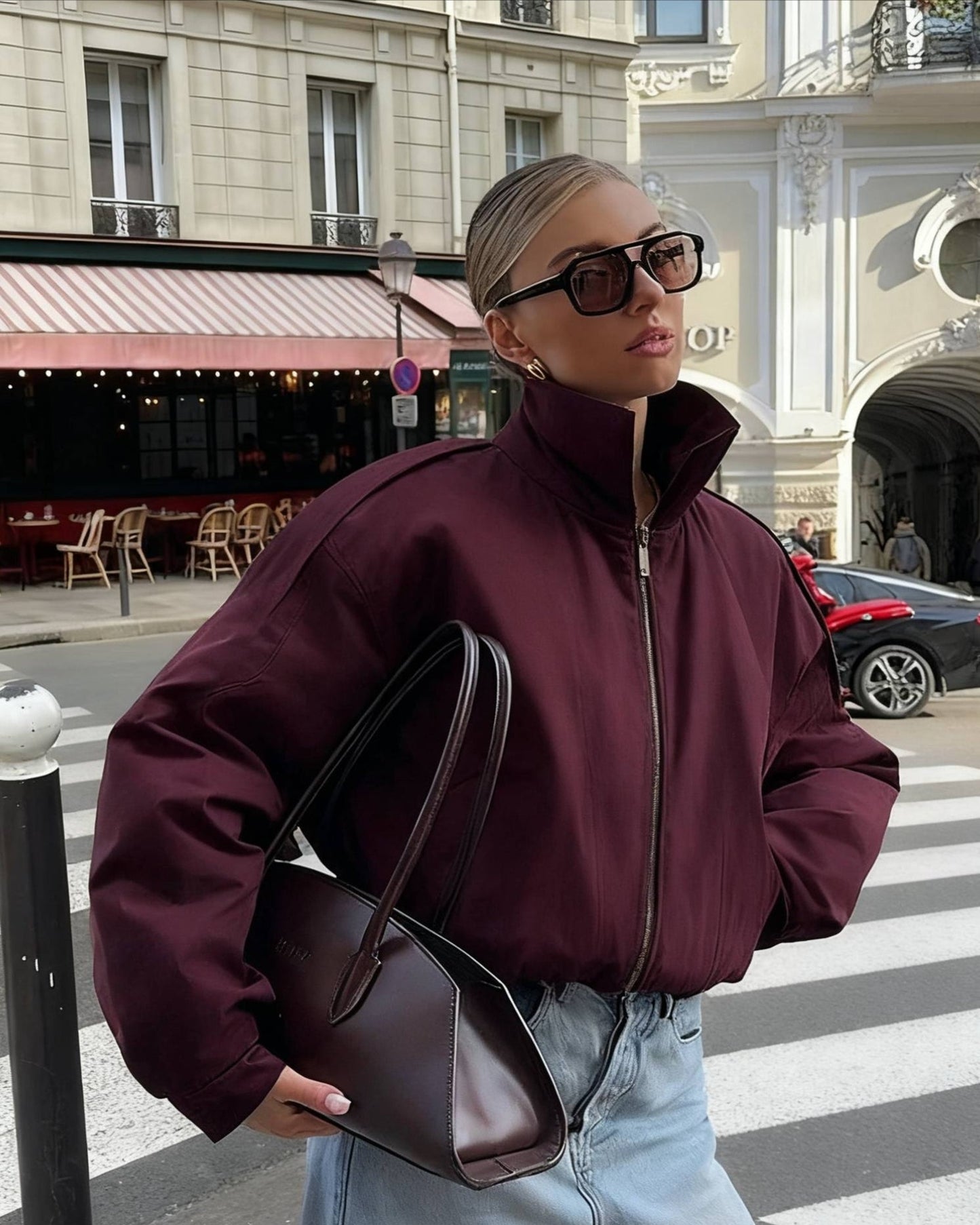 Pine Women's Jacket | Loose Fit, Stand Collar 2