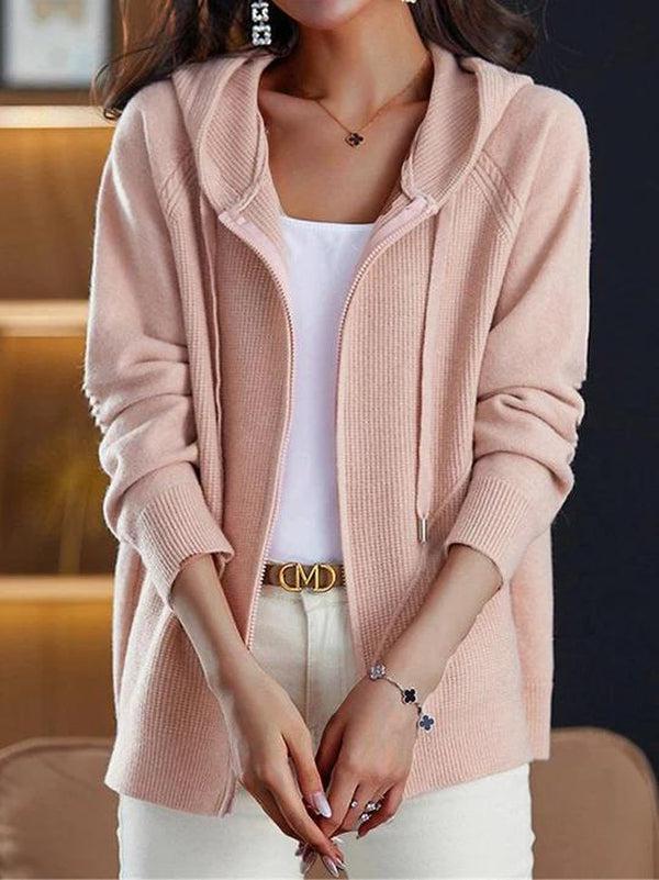 Women's Hoodie Pink Cotton Tailored Fit - 3