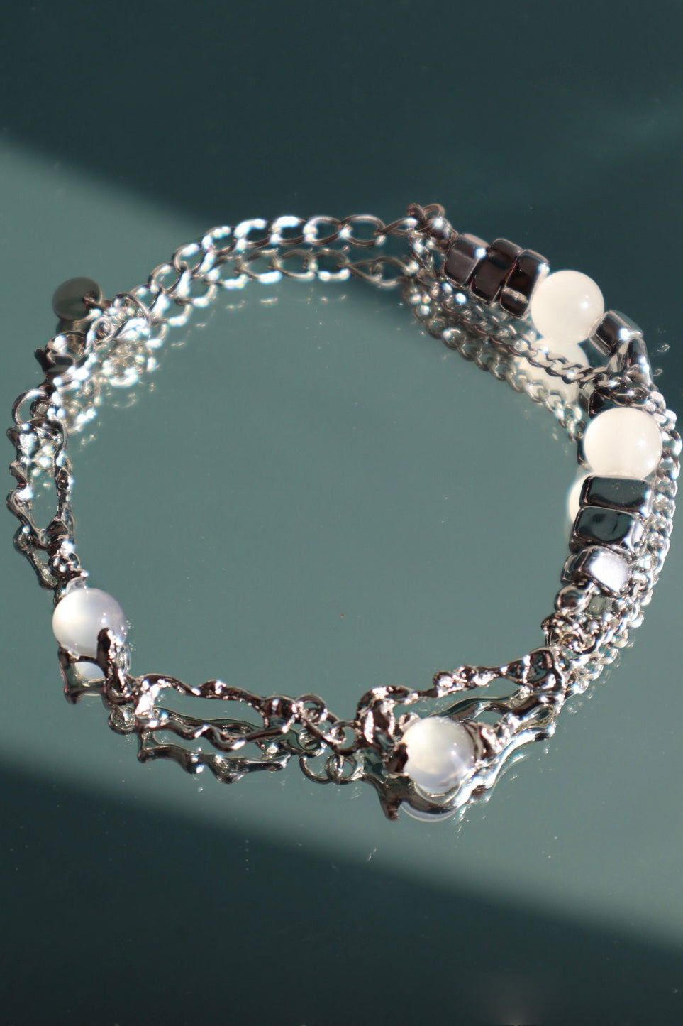 Unisex Bracelet Silver Zirconia Moonstone - 3