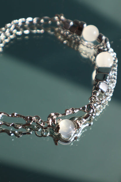 Unisex Bracelet Silver Zirconia Moonstone - 4