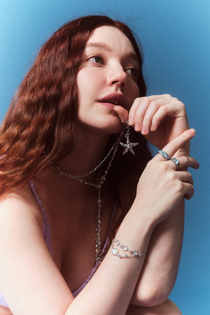 Men's Women's Bracelet Platinum Plated Zirconia Moonstone Adjustable - 4