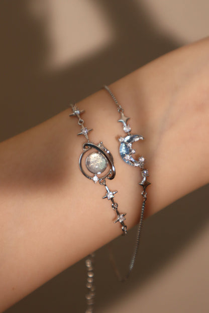 Unisex Bracelet Silver Moonstone Zirconia - 3