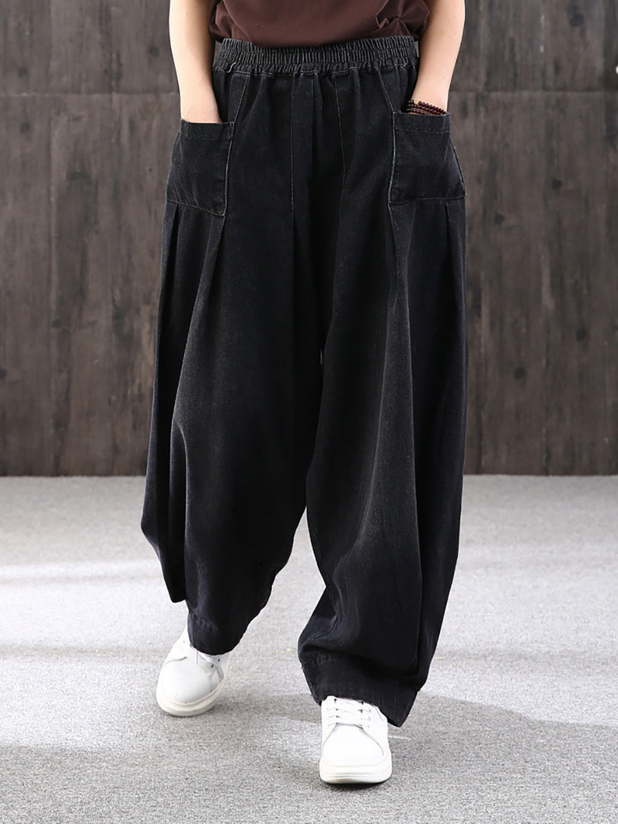 Women's Jeans - Plus Size, Elastic Waist, Casual Style - Durable Cotton-Polyester Blend - 3