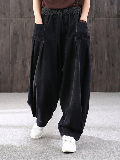 Women's Jeans - Plus Size, Elastic Waist, Casual Style - Durable Cotton-Polyester Blend - 3