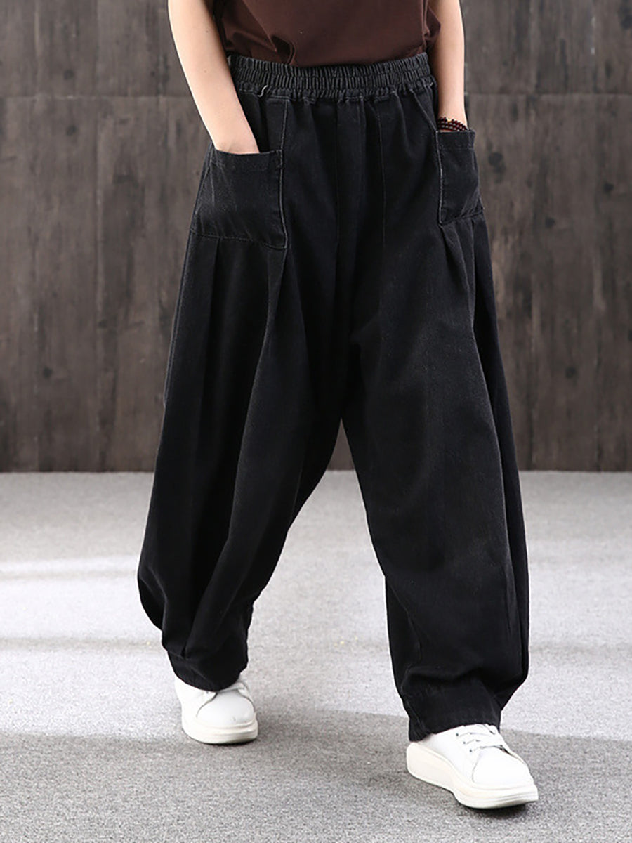 Women's Jeans - Plus Size, Elastic Waist, Casual Style - Durable Cotton-Polyester Blend - 6