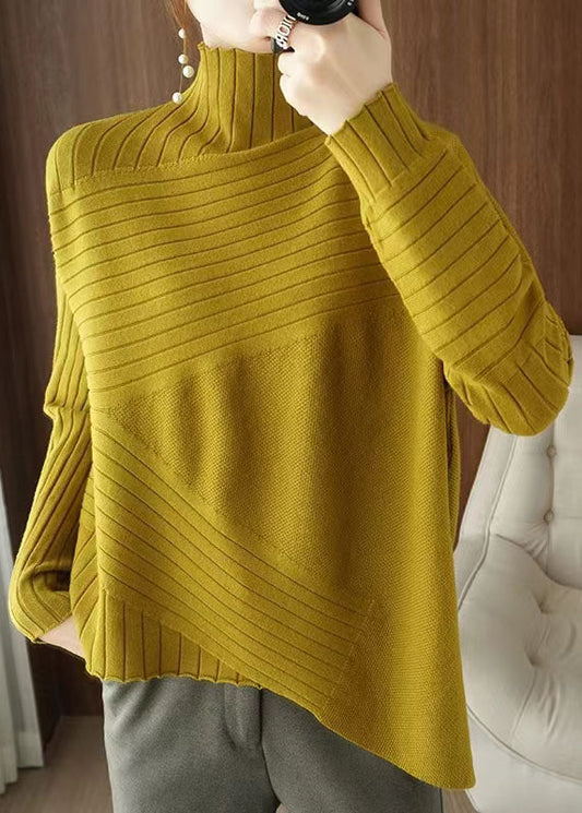 Women's Sweater Blue Plus Size Knit Asymmetrical - 2
