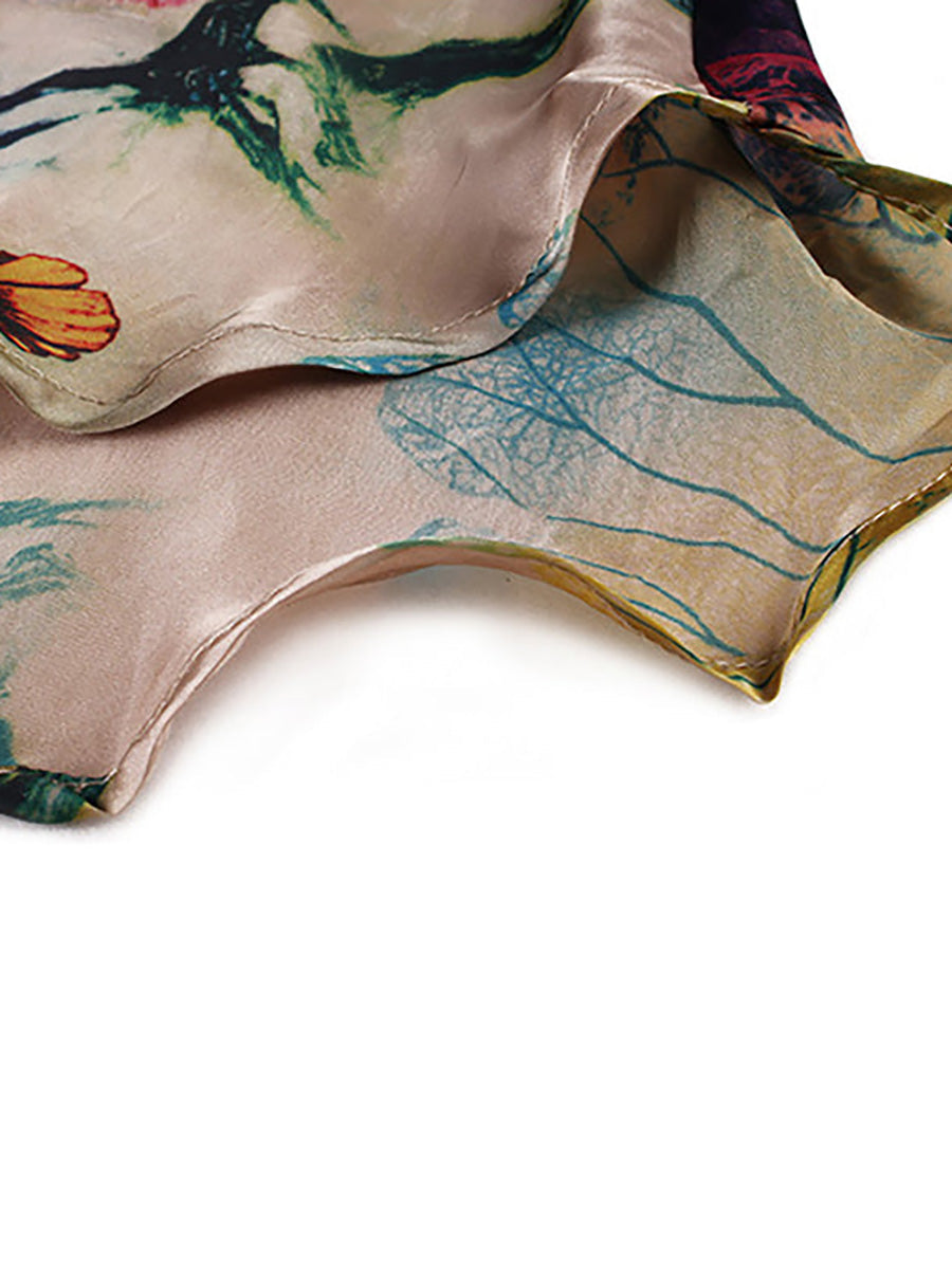 Plus Size Women's Outfit - Loose Floral Shirt & Wide Leg Pants Set with Elastic Waist - Casual Spring Style - 6