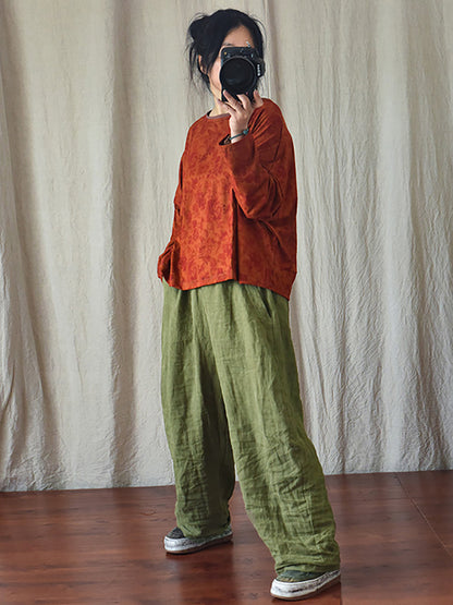 Women's Linen Pants - Plus Size, Elastic Waist, Pockets - Comfortable & Stylish - Brand Name - 5