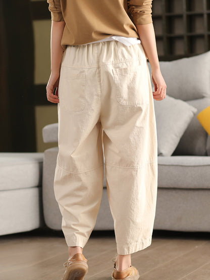 Harem Pants Women - Plus Size, 100% Cotton, Elastic Waist - Casual Spring Style by [Brand Name] - 6