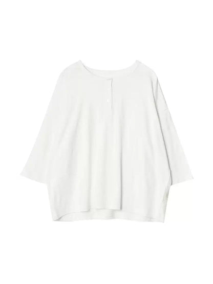 Women's Shirt - Plus Size Casual O-Neck, 100% Cotton Half Sleeve, Stylish Summer Top - Brand - 5