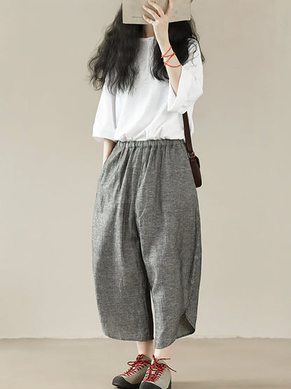 Women's Shirt - Plus Size Casual O-Neck, 100% Cotton Half Sleeve, Stylish Summer Top - Brand - 6