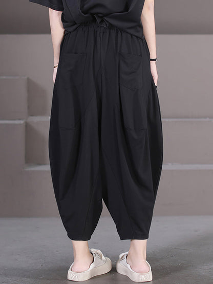 Plus Size Harem Pants for Women, Breathable Fabric, Elastic Waist, A-Line Silhouette - Casual Style by [Brand Name] - 5