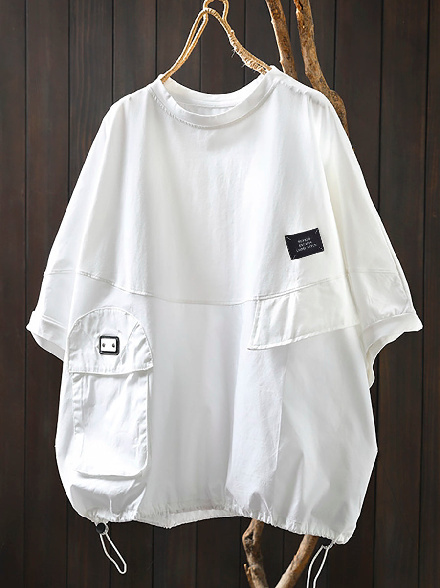 Women's Shirt Plus Size Cotton O-Neck Full Sleeve Retro Style - Comfortable Casual Top - Brand Name - 4