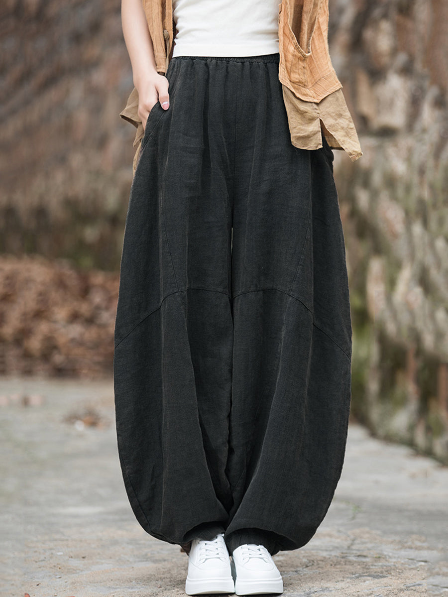 Harem Pants for Women - Plus Size, Fleece-Lined, Elastic Waist - Retro Style by [Brand Name] - 3