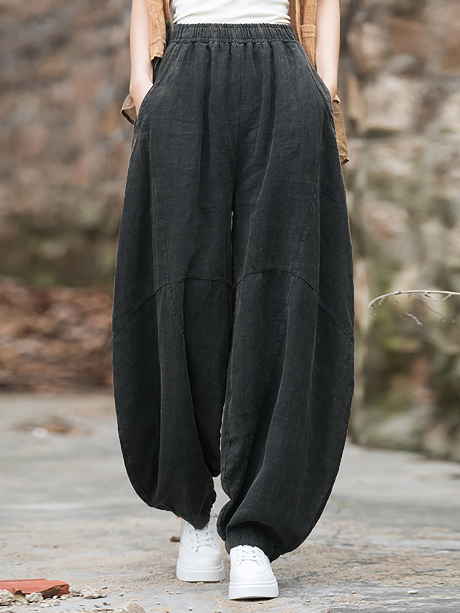 Harem Pants for Women - Plus Size, Fleece-Lined, Elastic Waist - Retro Style by [Brand Name] - 5