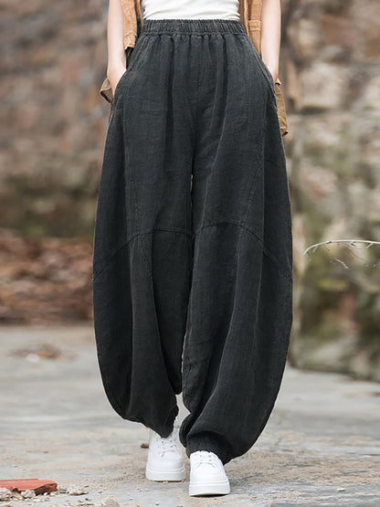 Harem Pants for Women - Plus Size, Fleece-Lined, Elastic Waist - Retro Style by [Brand Name] - 5