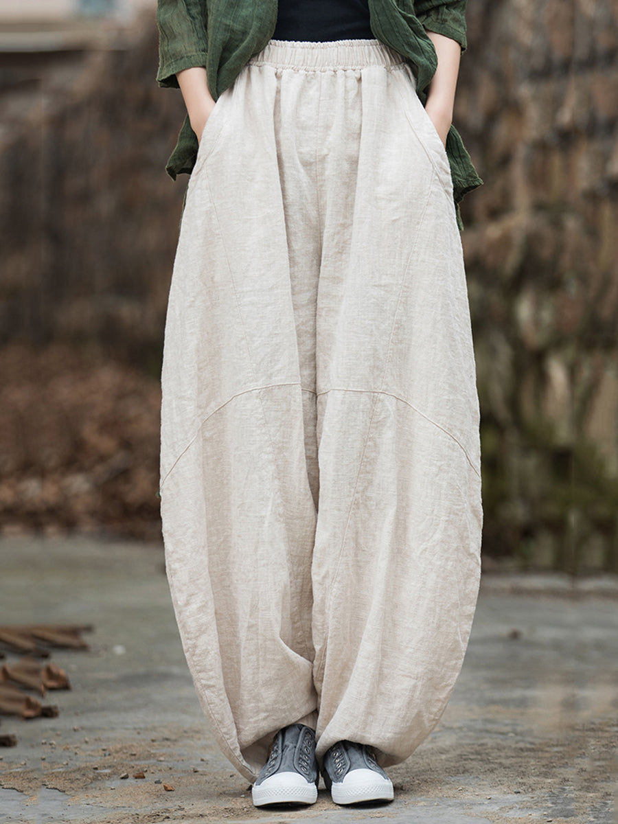 Harem Pants for Women - Plus Size, Fleece-Lined, Elastic Waist - Retro Style by [Brand Name] - 6