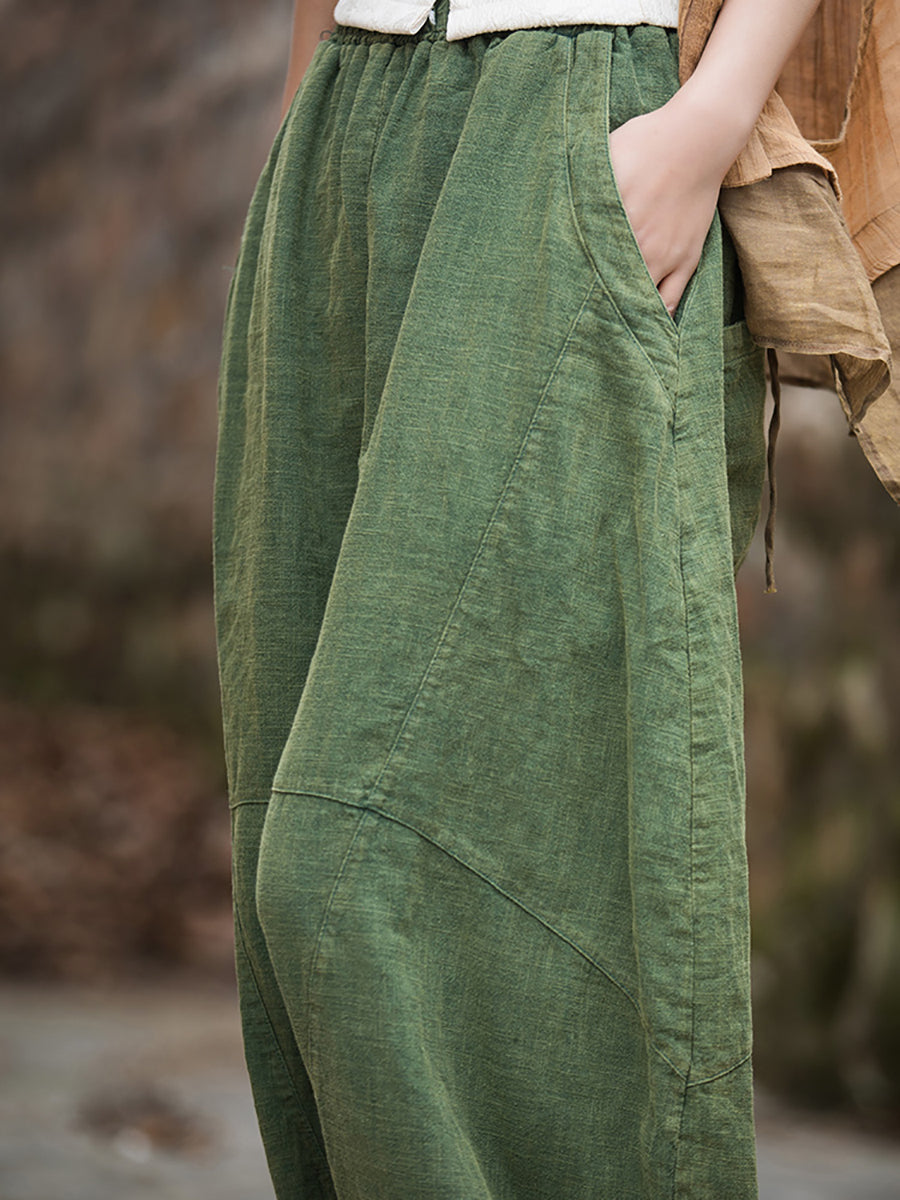 Harem Pants for Women - Plus Size, Fleece-Lined, Elastic Waist - Retro Style by [Brand Name] - 8