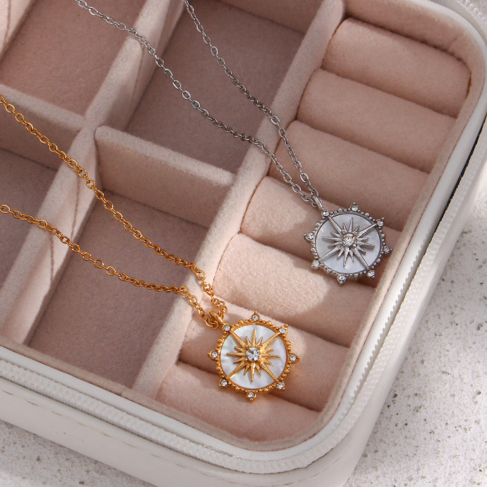Polaris Gold Necklace with Diamond Simulants – Waterproof 18K Gold Pendant 3