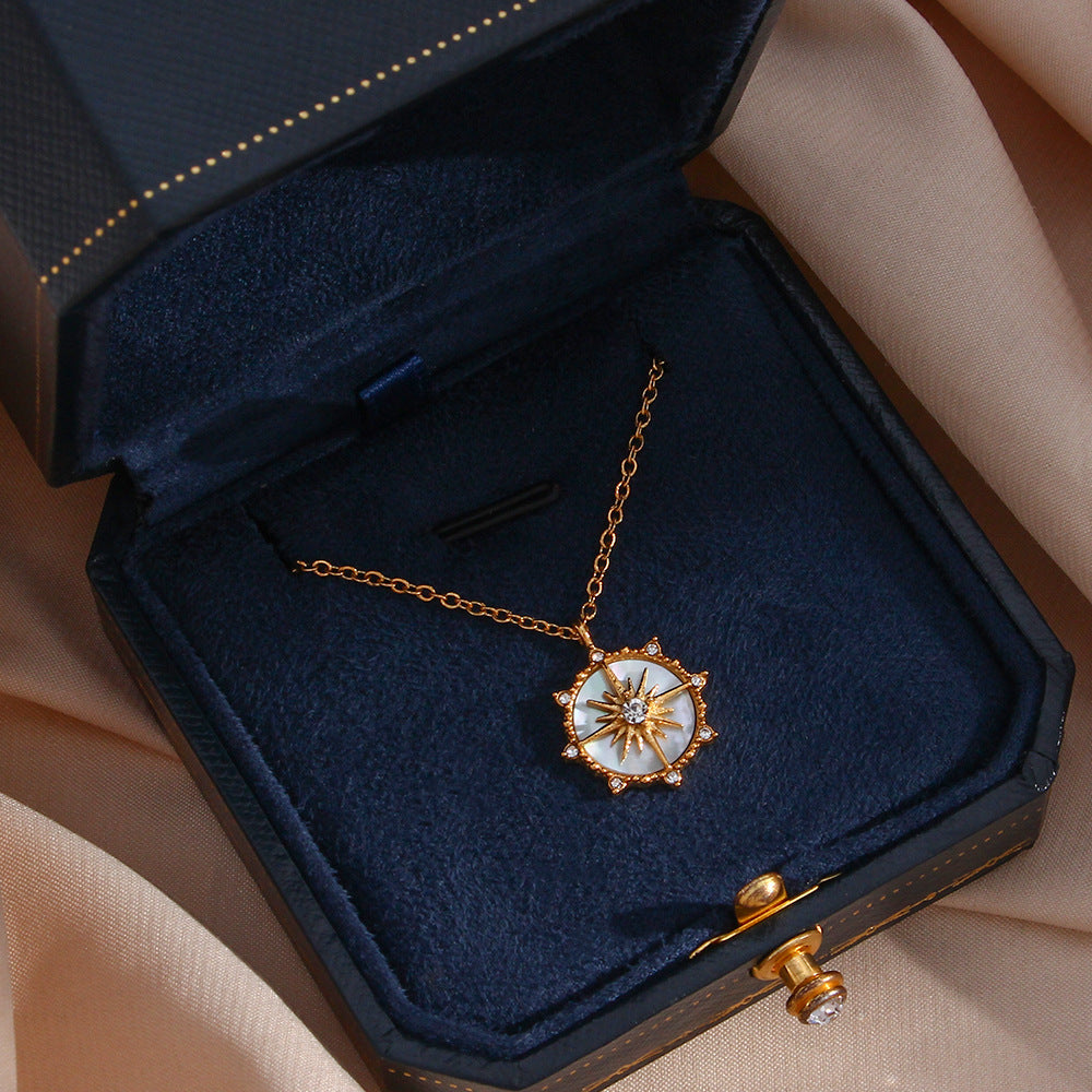 Polaris Gold Necklace with Diamond Simulants – Waterproof 18K Gold Pendant 4