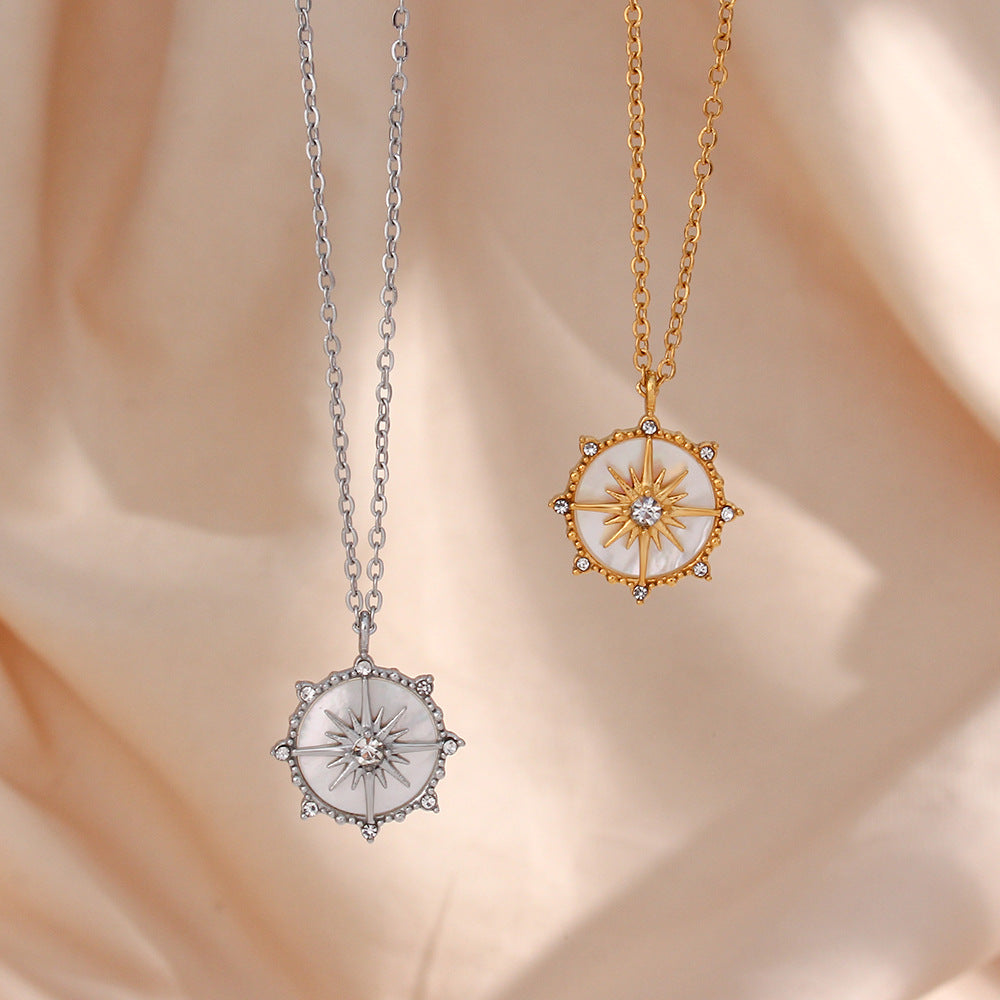 Polaris Gold Necklace with Diamond Simulants – Waterproof 18K Gold Pendant 6