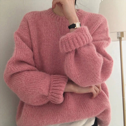 Posh Knitted Pullover Long Sleeve Winter Loose Sweaters 1