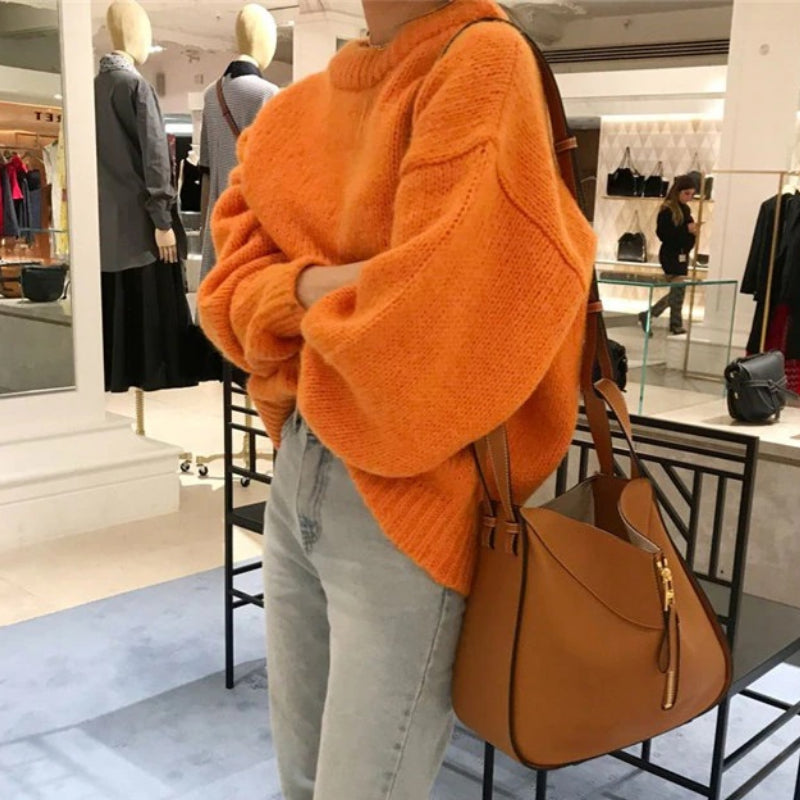 Posh Knitted Pullover Long Sleeve Winter Loose Sweaters 12