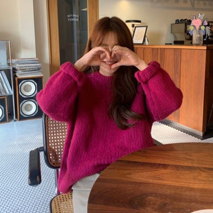 Posh Knitted Pullover Long Sleeve Winter Loose Sweaters 9