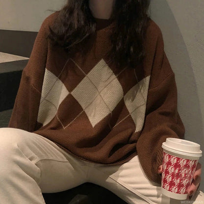 Preppy Style Loose and Oversized Winter Knitted Sweaters 1