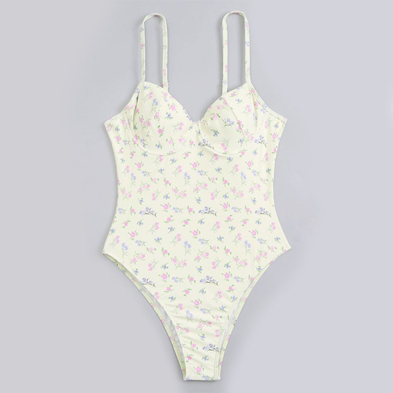 Poppy Women's One Piece Swimsuit | Floral Print, High-Cut Design