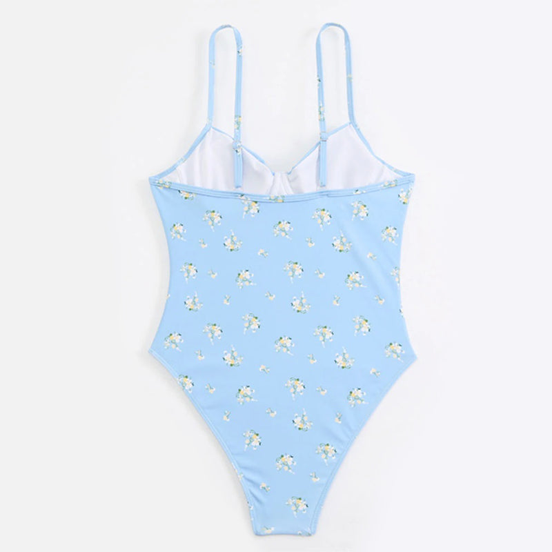 Poppy Women's One Piece Swimsuit | Floral Print, High-Cut Design - Image 6