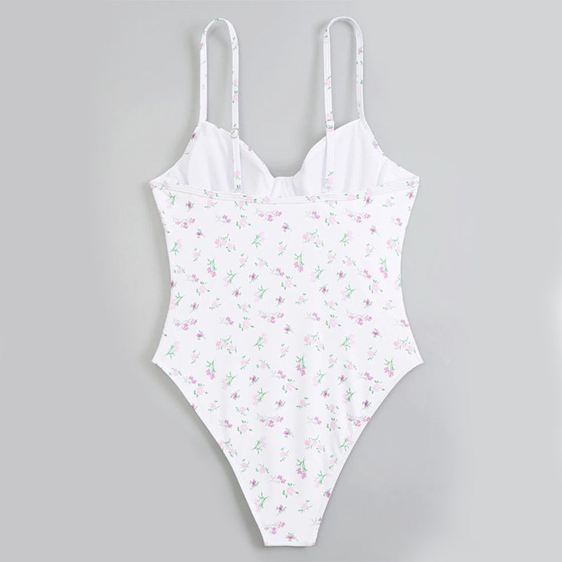 Poppy Women's One Piece Swimsuit | Floral Print, High-Cut Design