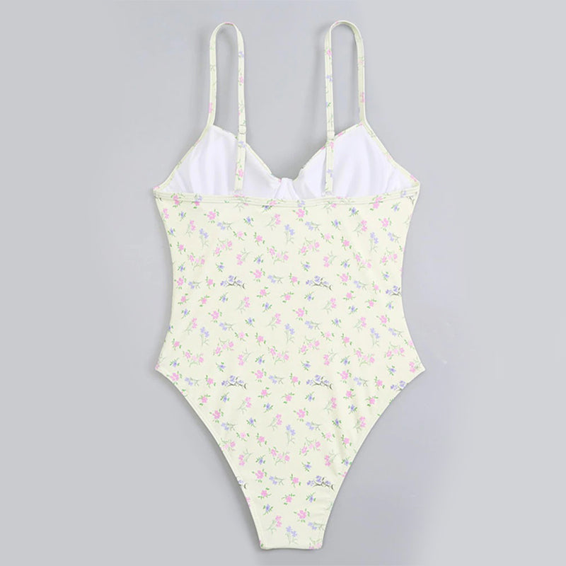 Poppy Women's One Piece Swimsuit | Floral Print, High-Cut Design